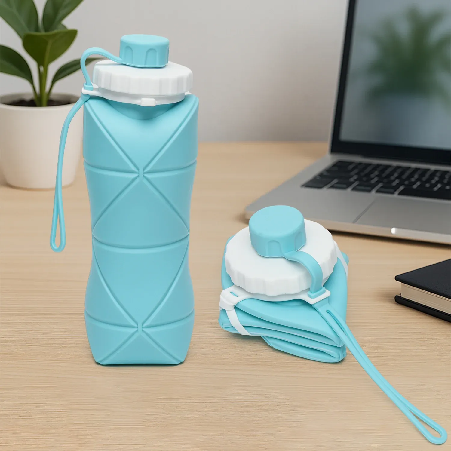 Premium 600ml Collapsible Silicone Water Bottle for Travel, Sports, Gym & Office (1 Pc) - Buy Online at Alikart