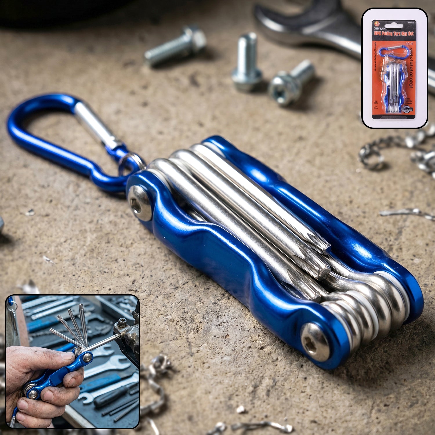 Premium 8 In 1 Multifunctional Cycling Bike Repair Tool Portable Foldable Multi Tool Kit - Buy Online at Alikart