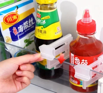 4 Pcs Fridge Organizer Adjustable Shelf Divider – Expandable Refrigerator Drawer Partition Clips for Easy Storage & Organization