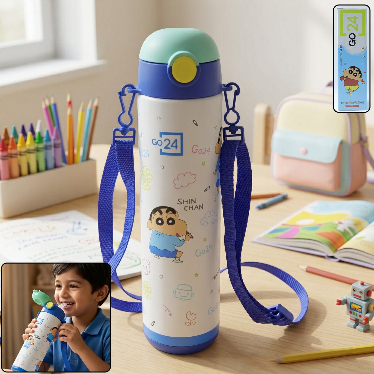 Premium Pexpo Kids School Stainless Steel Water Bottle 500 ML Approx (1 Pc) - Buy Online at Alikart