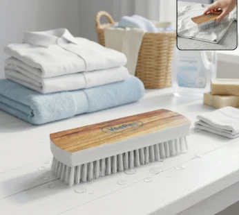 Veepee Cloth Washing and Cleaning Scrub Brush (1 Pc) – Heavy-Duty Bristles with Wooden Finish Handle