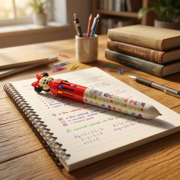 10 Color Cartoon Character Multi Ink Ball Pen for Kids & School (2 PC)