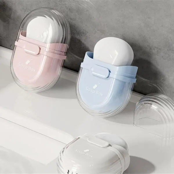 Portable Soap Dish Sealed Storage Box – Travel & Home Bathroom Soap Organizer (Random Color-Pack of 1)