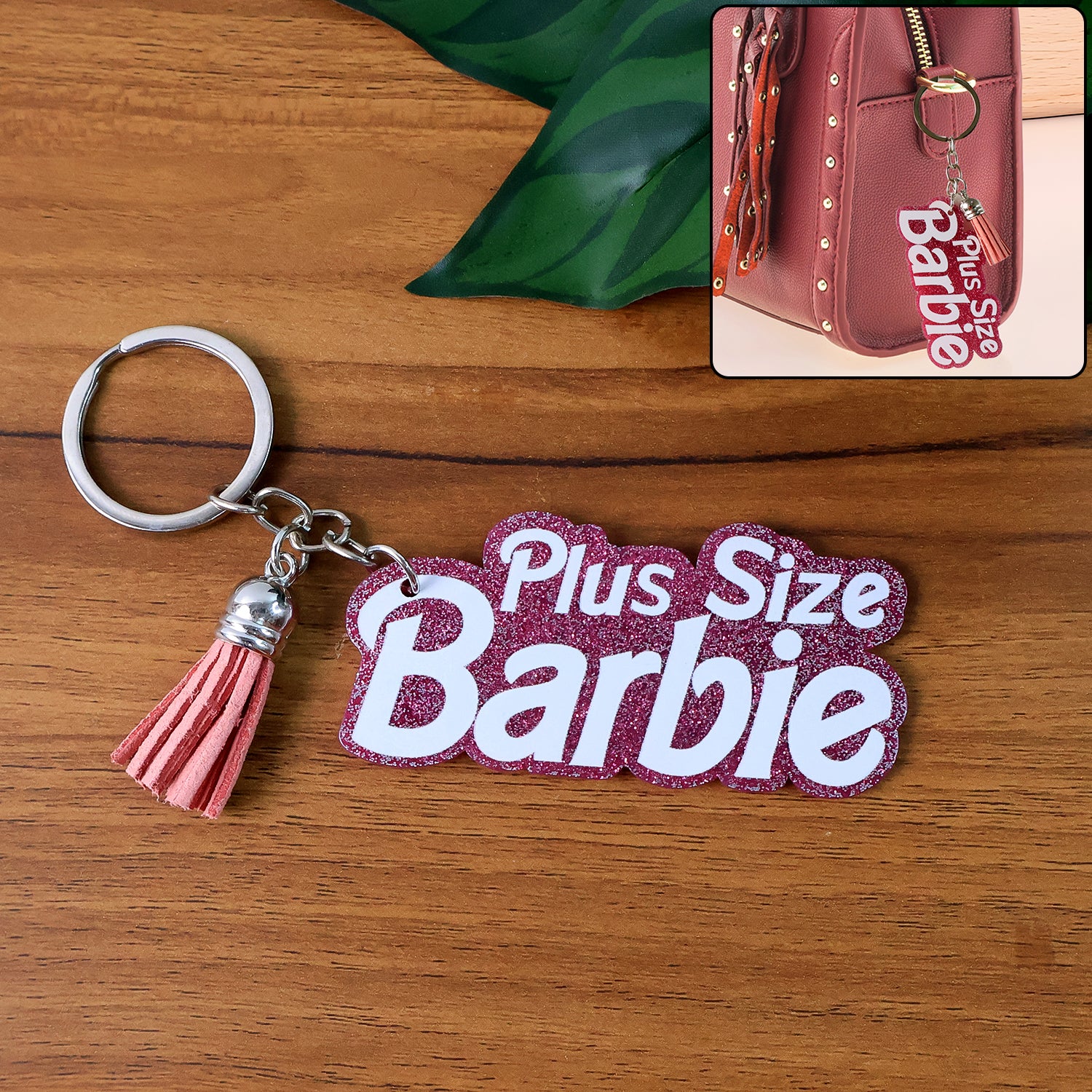 Premium Text Keychain with Glitter Finish and Tassel Charm (1 Pc) - Buy Online at Alikart