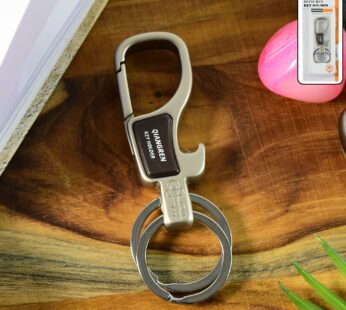 Premium Metal Keychain Carabiner Clip Hook with Dual Key Rings (1 Pc)