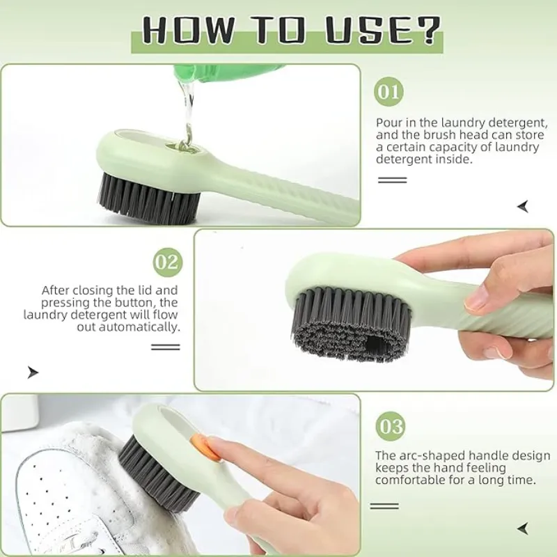 Multifunctional Cleaning Brush with Built-In Liquid Soap Dispenser – Durable Cleaning & Application Tool for Household and Kitchen Use(Random Color-Pack of 1 - Detailed Feature View 4