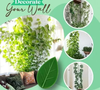 10 Pcs Leaf Shape Climbing Plant, Wall Vine Climbing Plant Support Hook Self-Adhesive Vines Traction Clips Leaf Shape Plant Fixer, Wire Fixing Cable Organizer with Adhesive Sticker