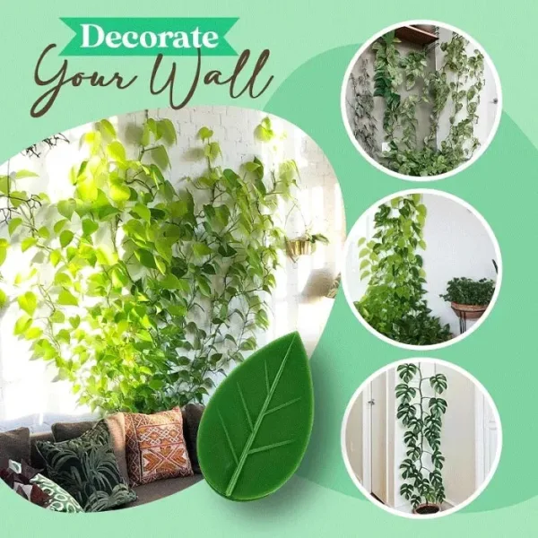 10 Pcs Leaf Shape Climbing Plant, Wall Vine Climbing Plant Support Hook Self-Adhesive Vines Traction Clips Leaf Shape Plant Fixer, Wire Fixing Cable