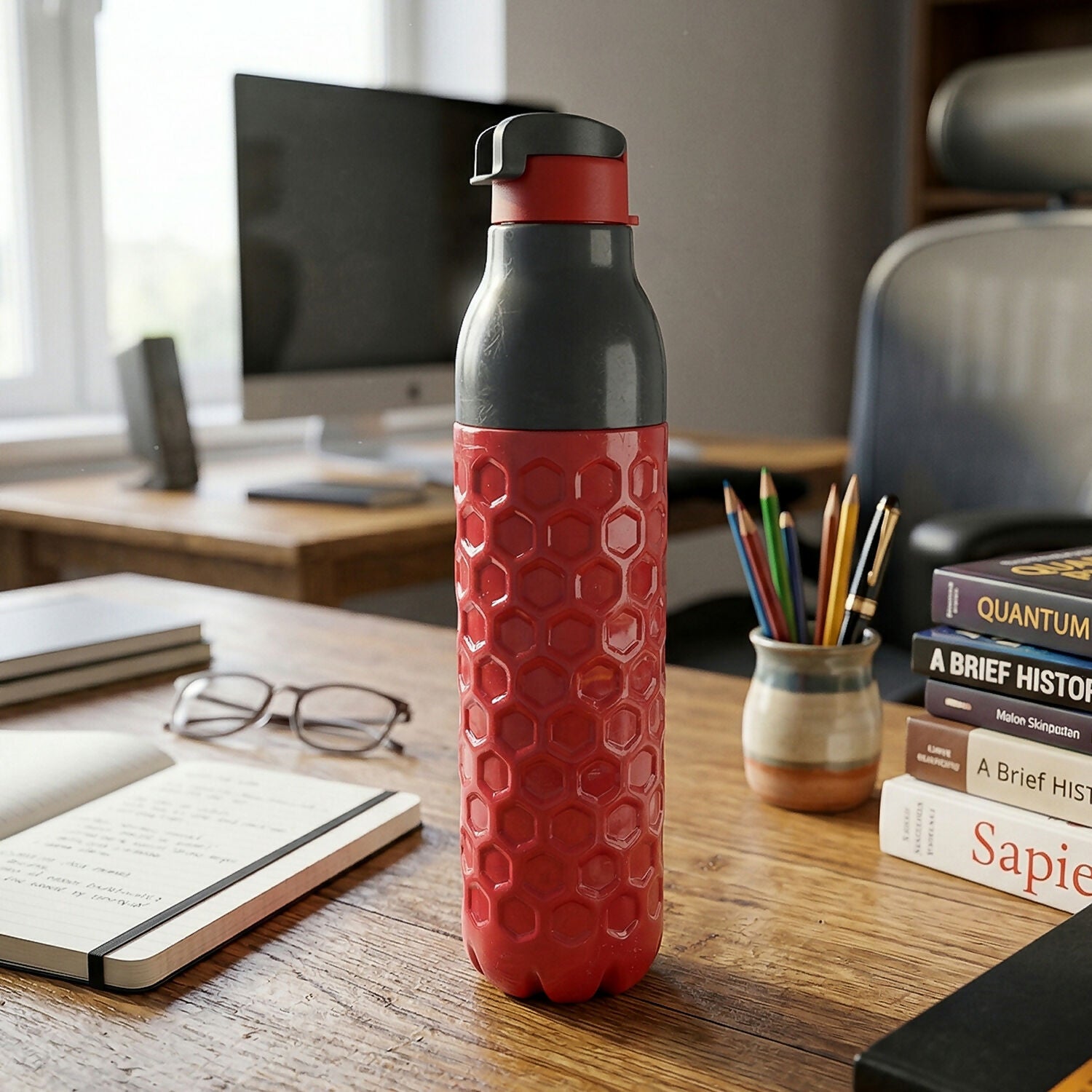 Premium Premium Insulated Water Bottle Honeycomb Grip Leak Proof Flip Cap Bottle (1100ml) - Buy Online at Alikart