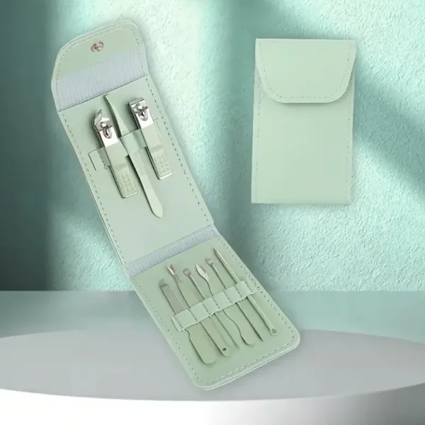 9-in-1 Nail Clipper & Manicure Set – Professional Stainless Steel Pedicure Grooming Kit in PU Leather Bag