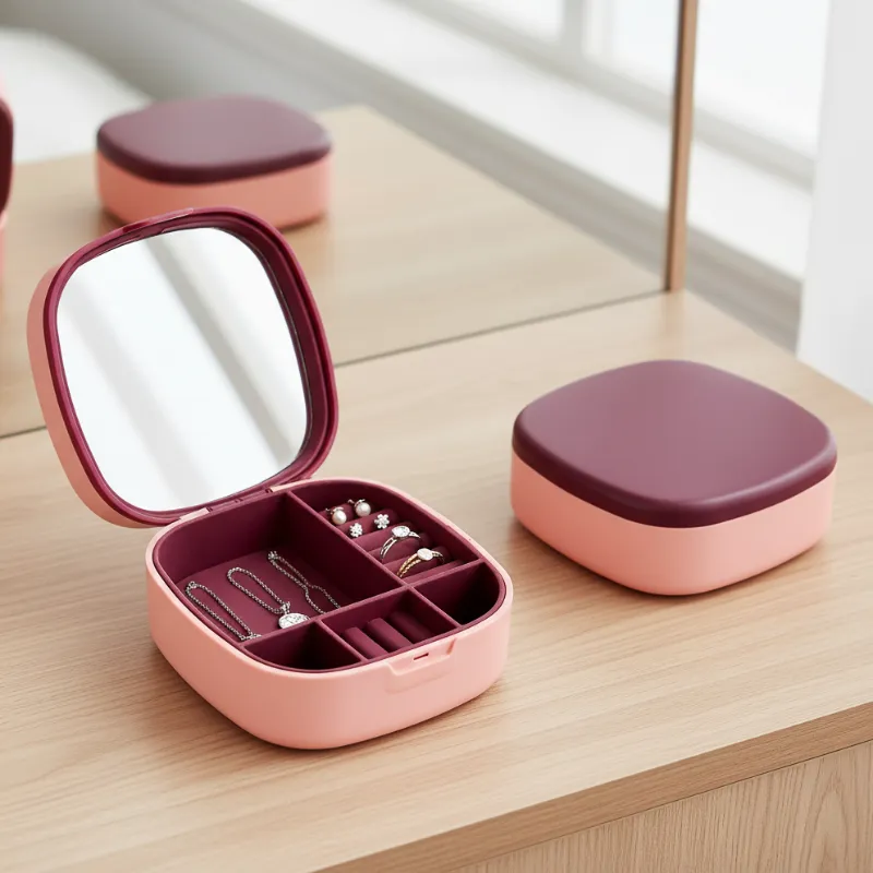 Premium Jewelry Travel Case with Mirror – Portable Mini Storage Box for Rings, Earrings & Necklaces - Buy Online at Alikart