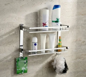 Stainless Steel 2 Layer Wall Mounted Bathroom Rack and Shelf Bathroom Storage Racks