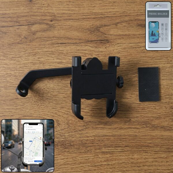 Mobile Phone Holder View Mirror Mount Solid Metal Cradle for Bike and Phones