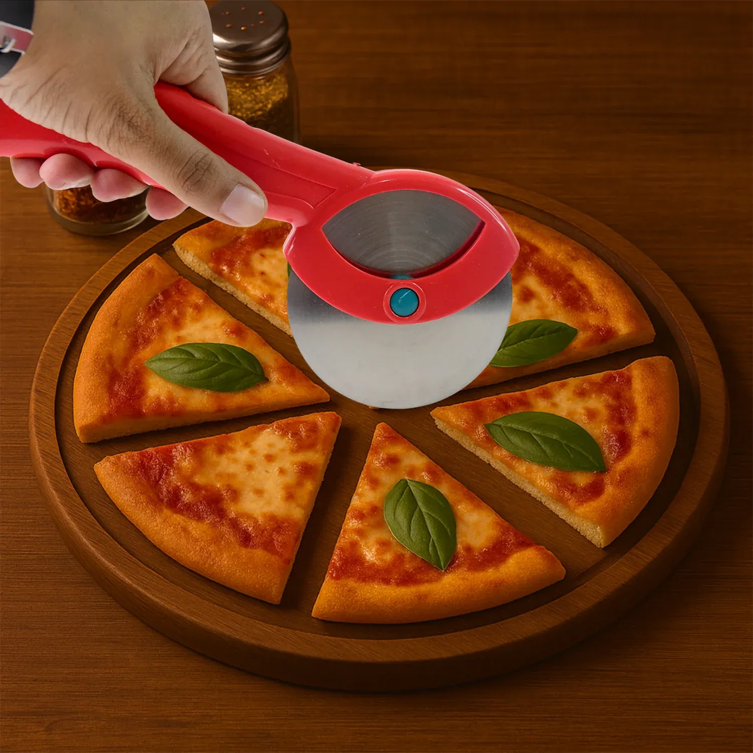 Supermom Premium Stainless Steel Pizza Cutter with Ergonomic Handle (1 Pc) - Detailed Feature View 3