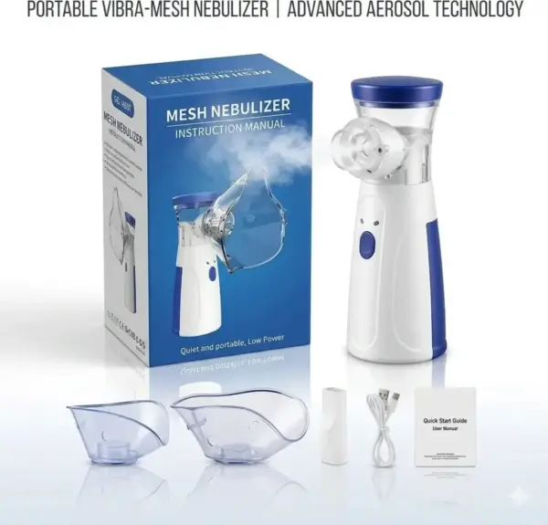 Portable Handheld Nebulizer – Ultrasonic Mesh Inhaler for Kids & Adults