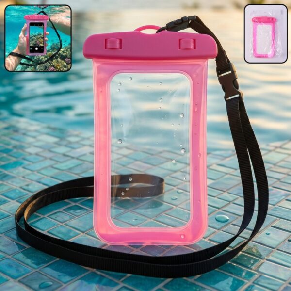 Waterproof Mobile Pouch Cover – 1 Pc Universal Sealed Phone Case with Lanyard