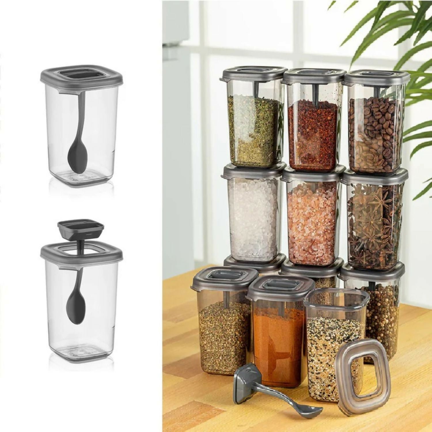 Premium Airtight Spoony Container pack of 6 - Buy Online at Alikart