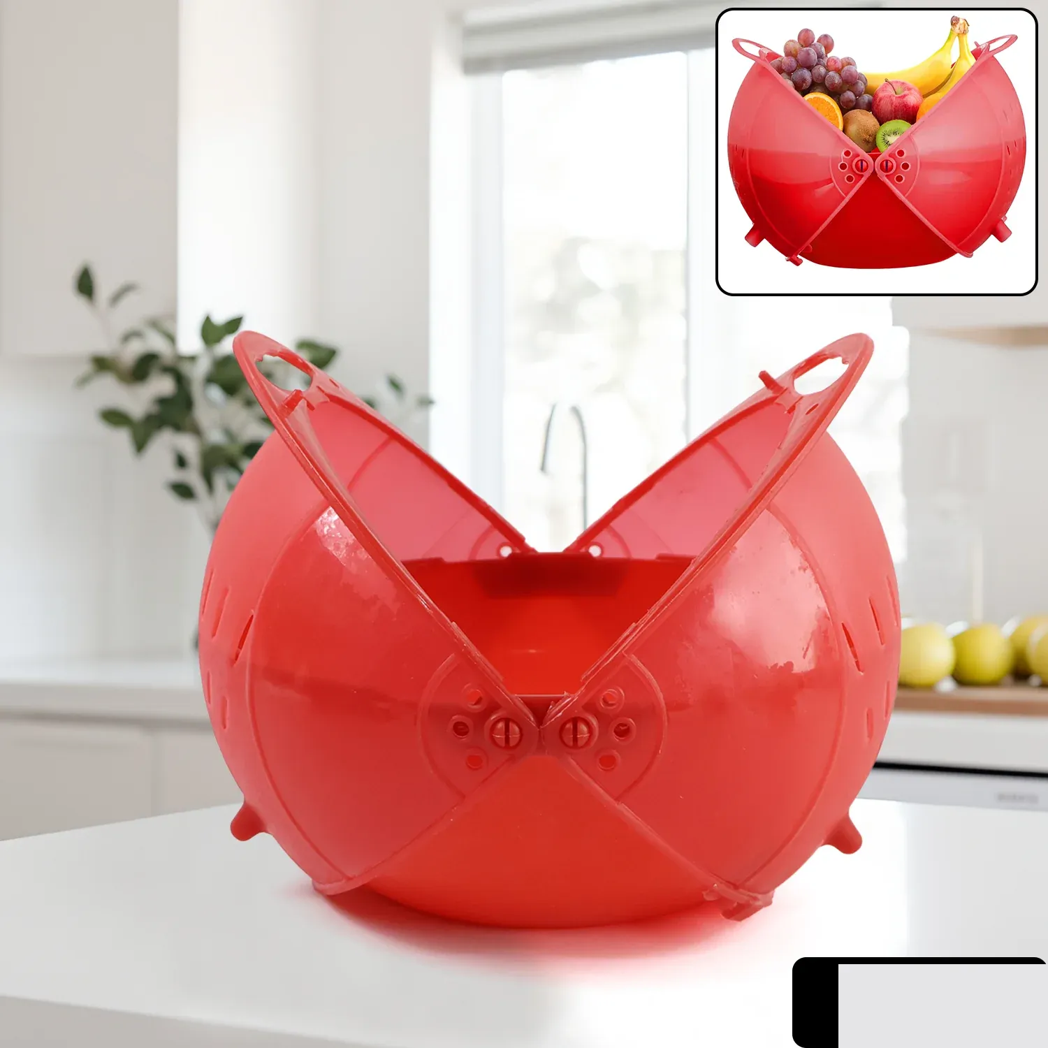 Revolving Multi-Functional Rice and Fruit Wash Basket - Detailed Feature View 1