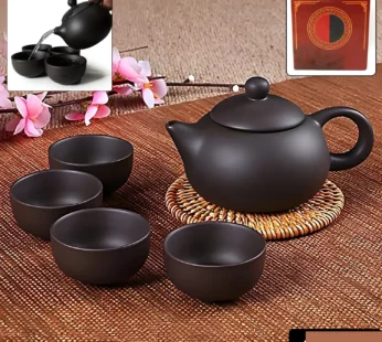 Premium Black Clay / Ceramic Tea Set with Teapot & 4 Cups