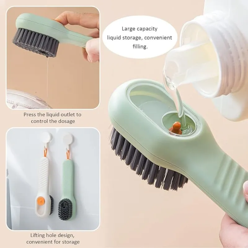 Multifunctional Cleaning Brush with Built-In Liquid Soap Dispenser – Durable Cleaning & Application Tool for Household and Kitchen Use(Random Color-Pack of 1 - Detailed Feature View 2