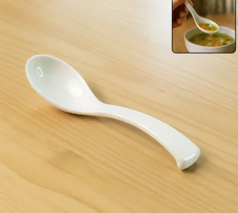 Plastic Soup Spoon – Deep Bowl (1 Pc / White)