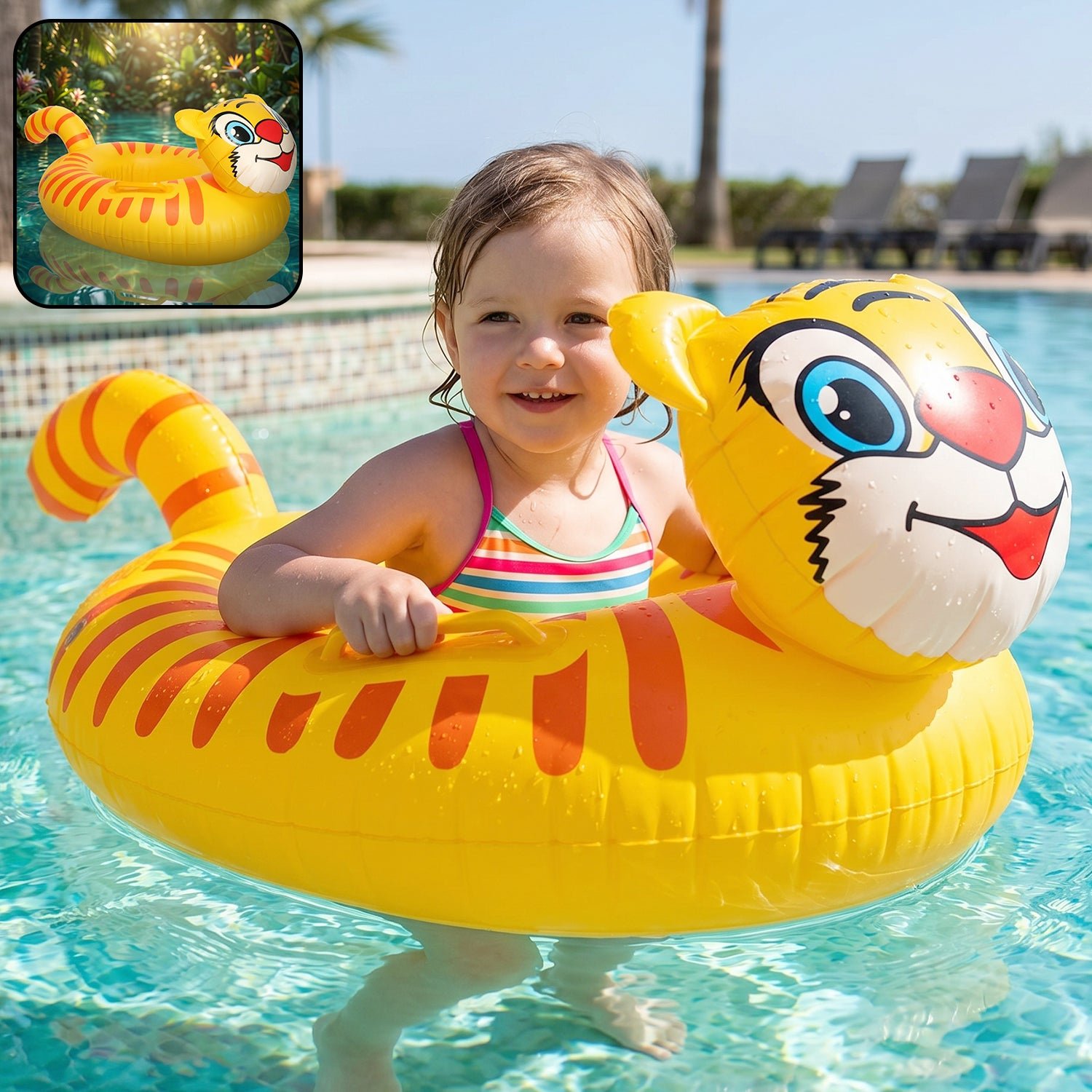 Premium Inflatable Kids Swimming Ring Cartoon Animal Shape Swim Tube (1 Pc, Mix Design) - Buy Online at Alikart