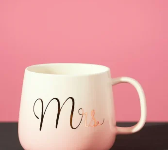 Pink Ceramic ‘Mrs.’ Mug for Women – Cute Gift for Newlyweds