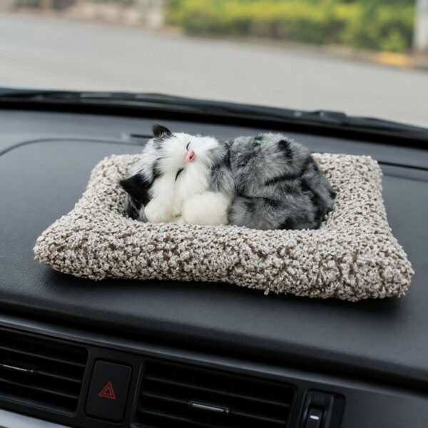 Sleeping Cat Plush Toy for Car Dashboard & Home Room Decoration