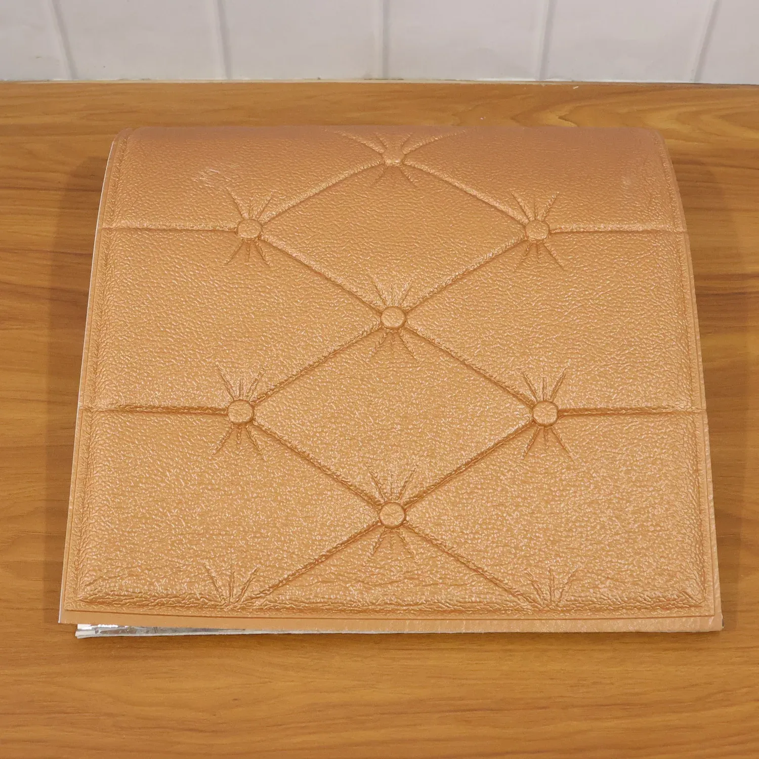 Self Adhesive 3D Foam Wall Panel Cushion Wallpaper (1 Pc, Brown, 69x35 Cm) - Detailed Feature View 8