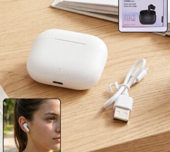40H Playtime TWS Wireless Earbuds, White Bluetooth Earbuds with Charging Case