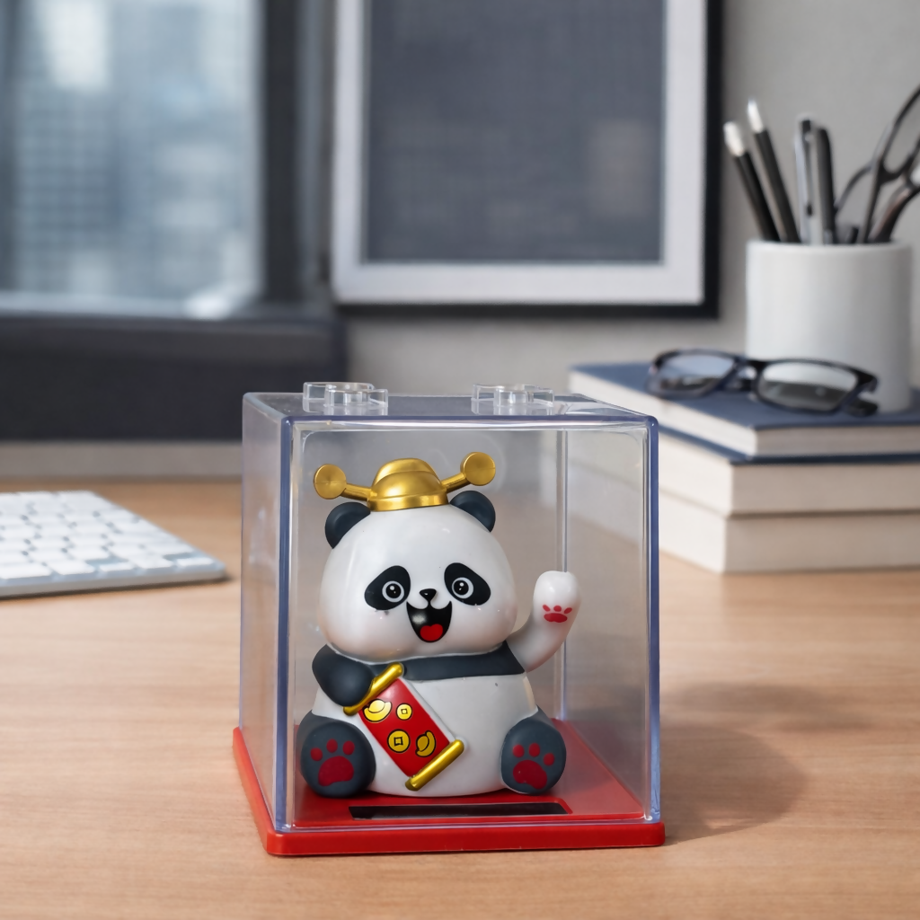 Premium Solar Powered Lucky Panda Waving Toy – Auto Hand Moving Dashboard Decor - Buy Online at Alikart