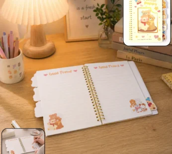 Cute Cartoon Printed Spiral Diary Notebook (54×196 MM)