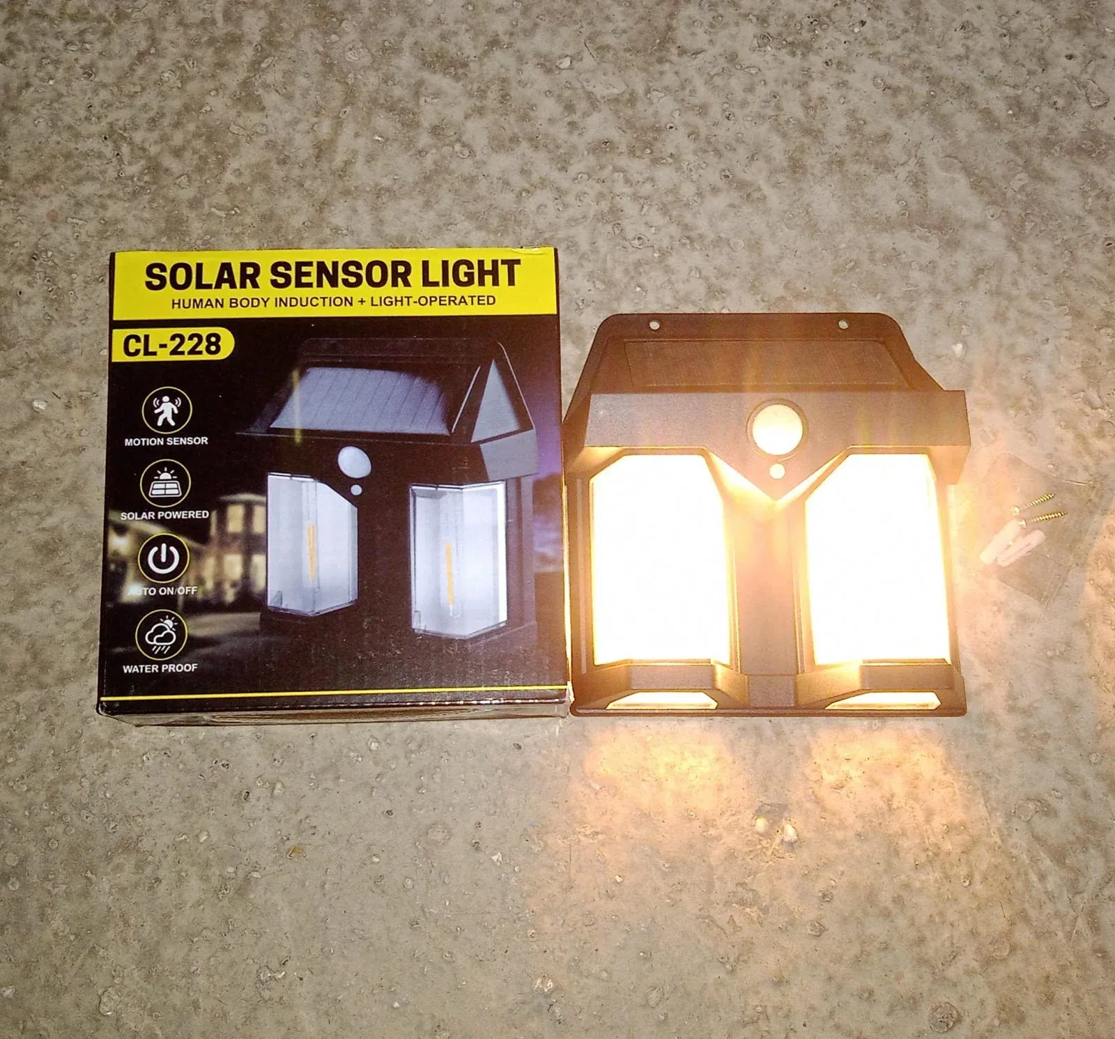Outdoor Solar Wall Lamp Waterproof Induction Garden Light 1 Pc - Detailed Feature View 9