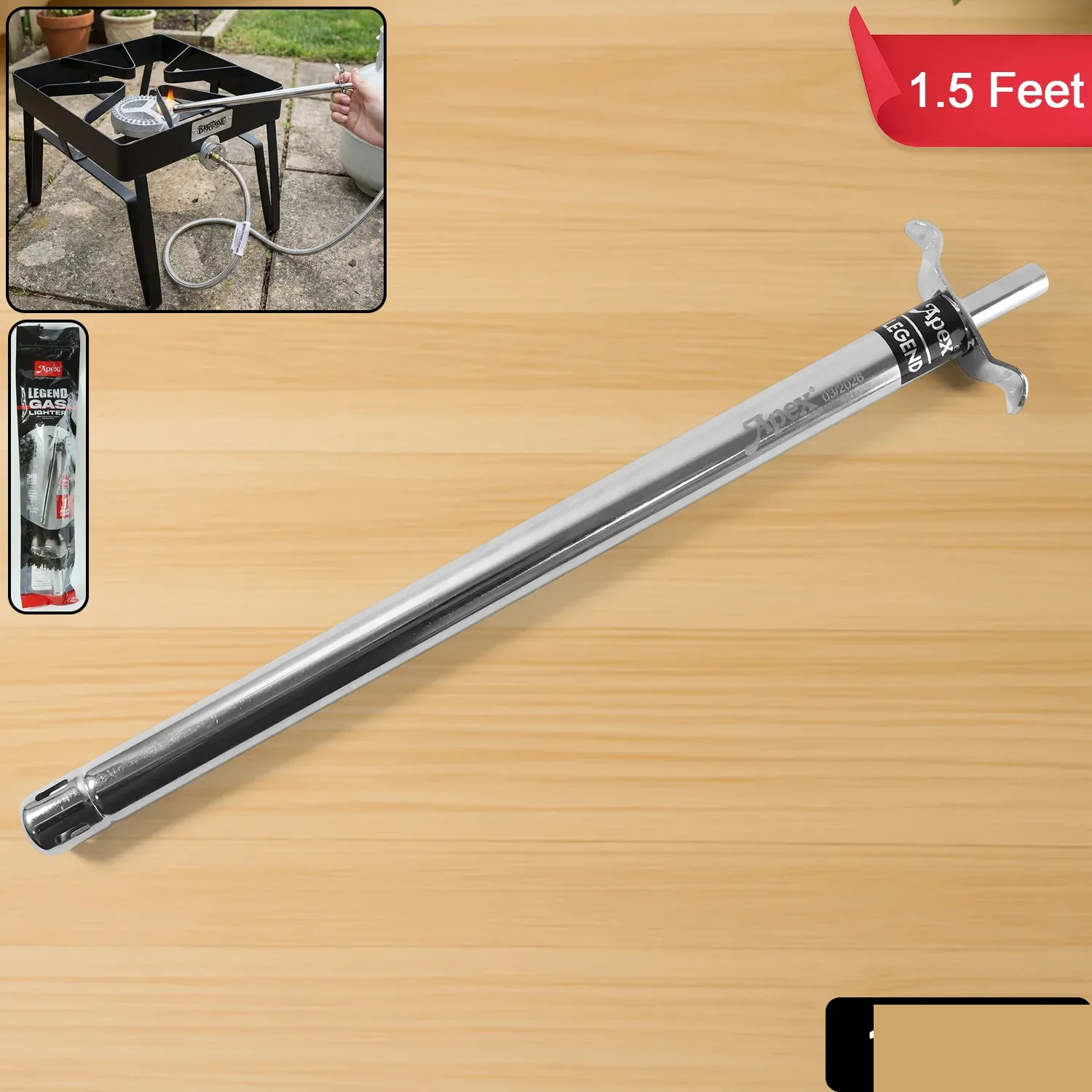 Gas Stove Lighter – Extra-Long 1.5-Foot Stainless Steel Reach - Detailed Feature View 1