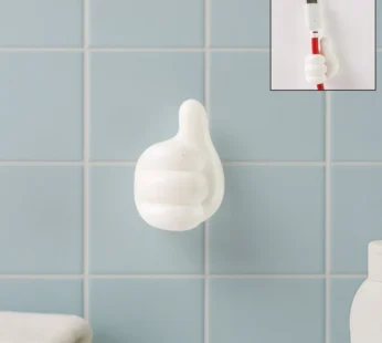 White Hand-Shaped Wall Clip for Keys & Cables Organizer