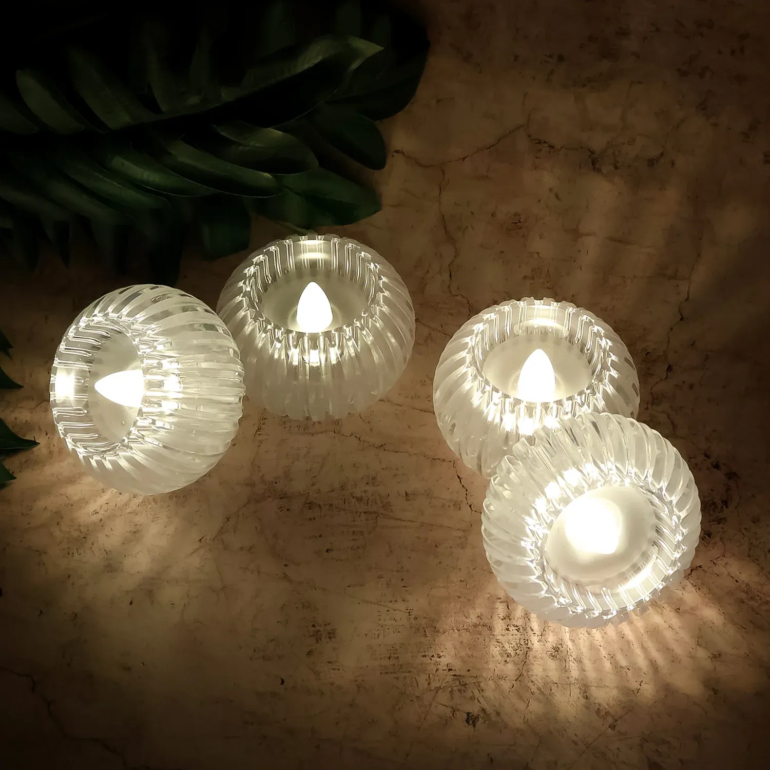 Premium LED Flameless Decorative Candles – Set of 4 Crystal-Style Tealights - Buy Online at Alikart