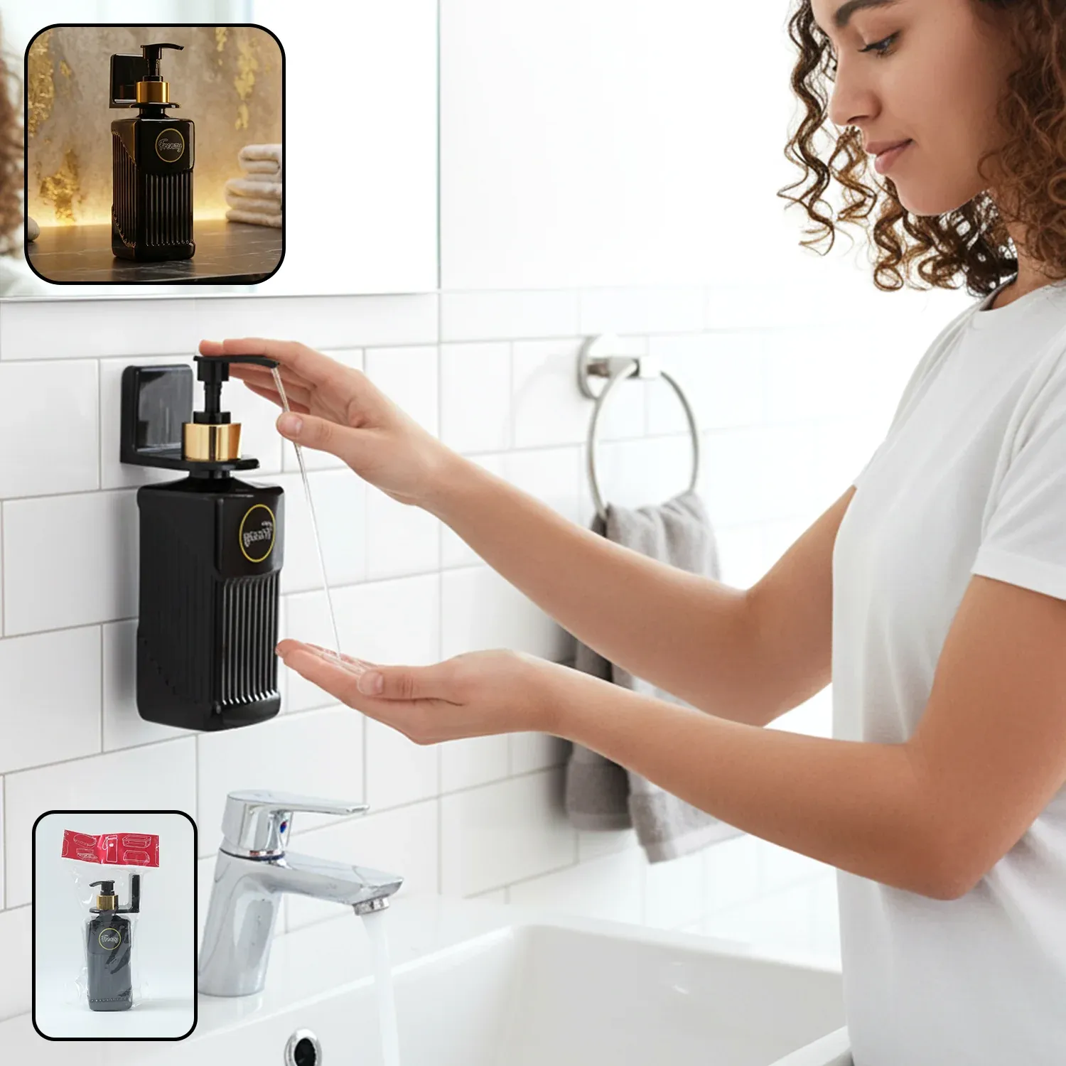 Premium Liquid Handwash Dispenser – Wall-Mounted Elegant Pump Bottle - Buy Online at Alikart