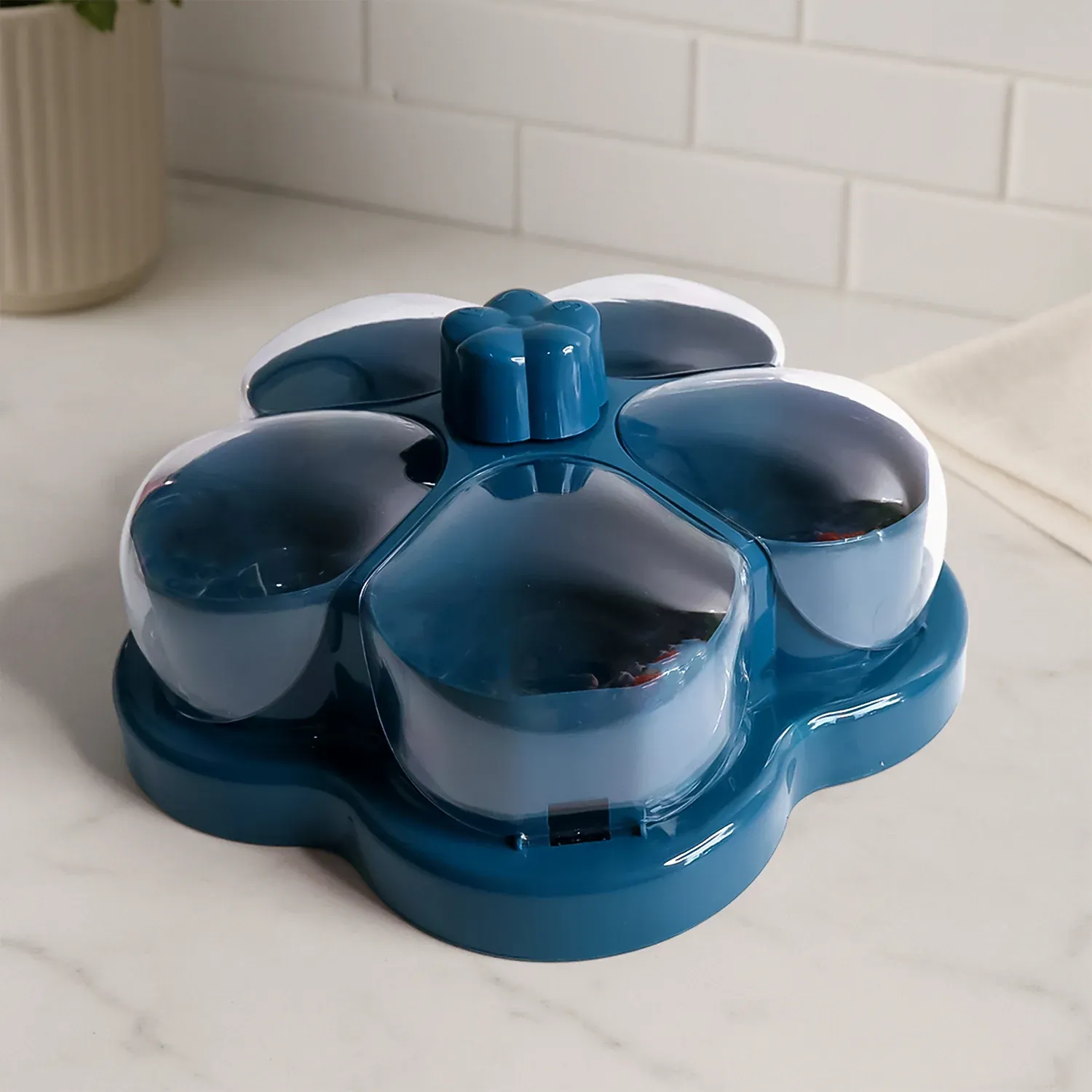 Premium Lotus Shape Rotating Dry Fruit Snack Organizer – Multi-Compartment - Buy Online at Alikart