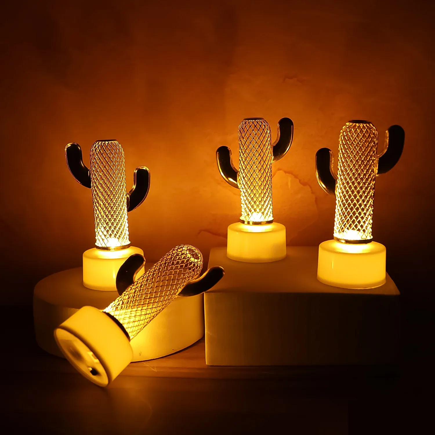 Premium Cactus Shaped Flameless LED Candles – Safe Decorative Flickering Glow - Buy Online at Alikart