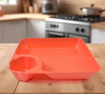 Plastic Plates with Dipping Saucer & Round Dip Part (1 Pc / 18×16 Cm / 1 Pc)