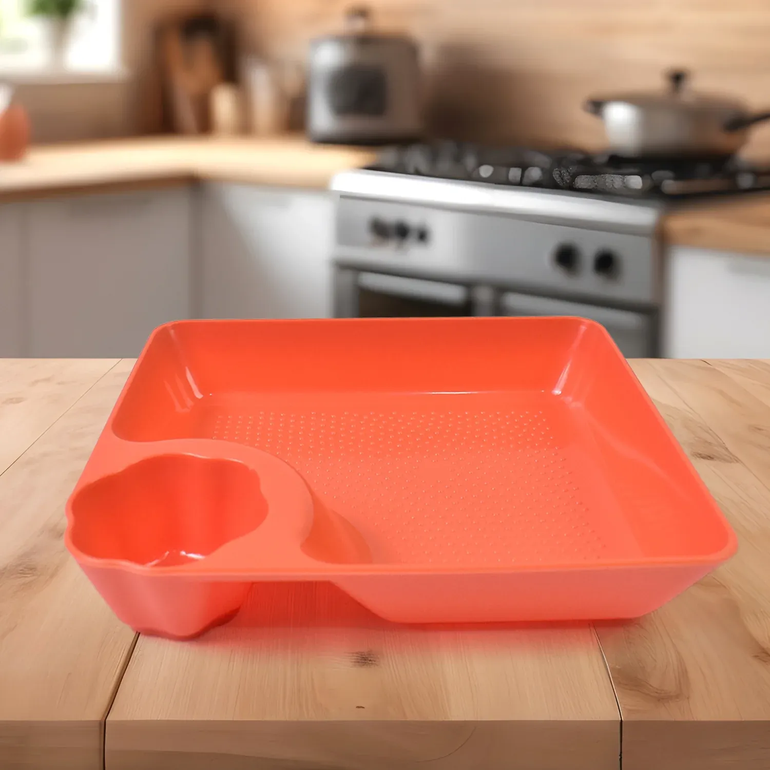 Premium Plastic Plates with Dipping Saucer & Round Dip Part (1 Pc / 18×16 Cm / 1 Pc) - Buy Online at Alikart