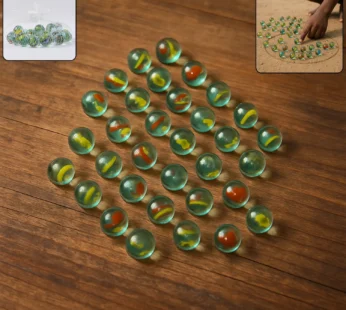 Classic Glass Marbles for Kids – Set of Approx 35 Vibrant Kanchas