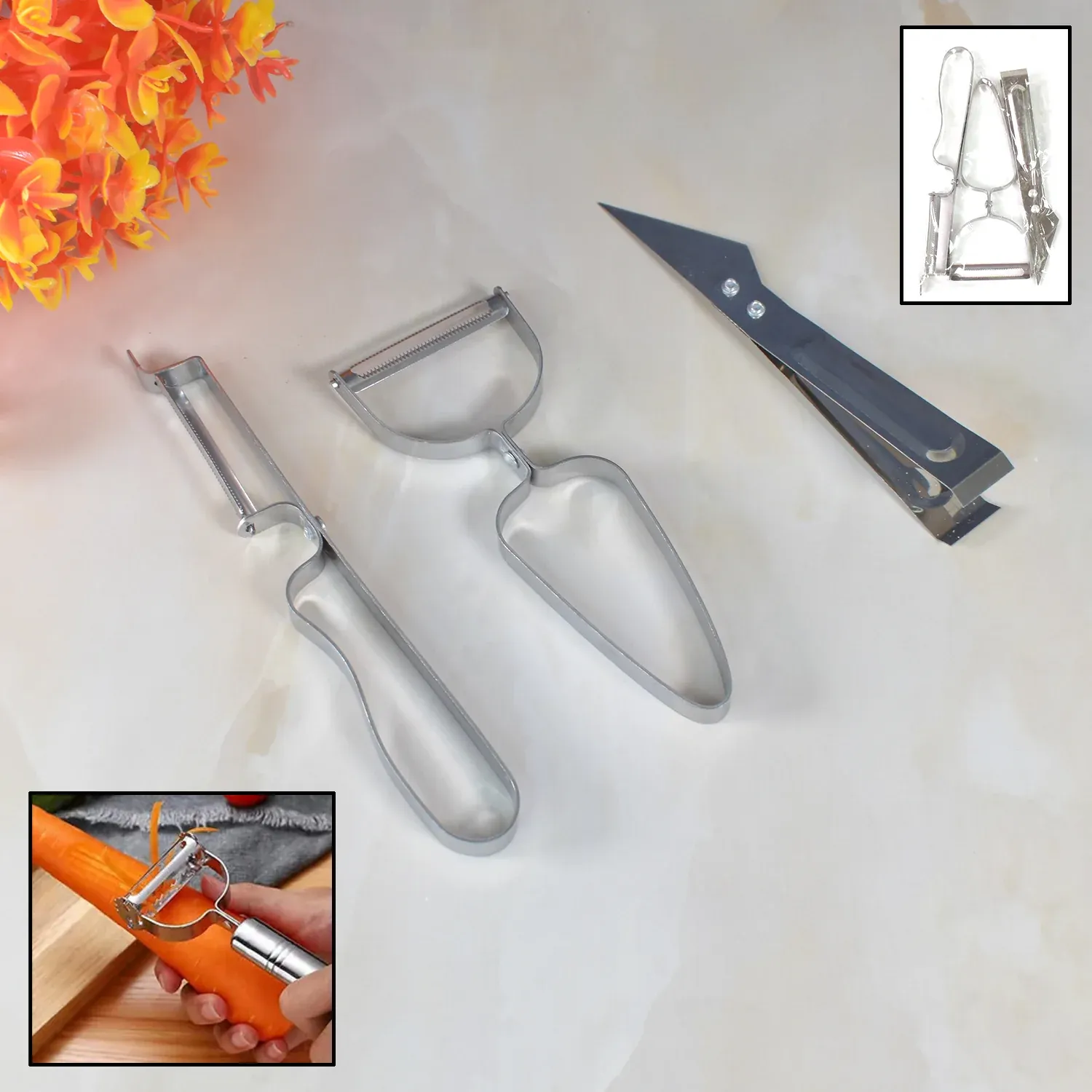 Premium 3-in-1 Vegetable Peeler Set – Multifunctional Kitchen Tool | Quickslice - Buy Online at Alikart