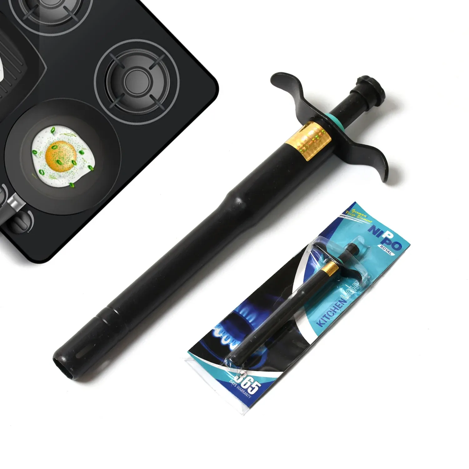 CookAura Stainless Steel Black Gas Lighter for Gas Stove – Durable & Long Lasting - Detailed Feature View 2