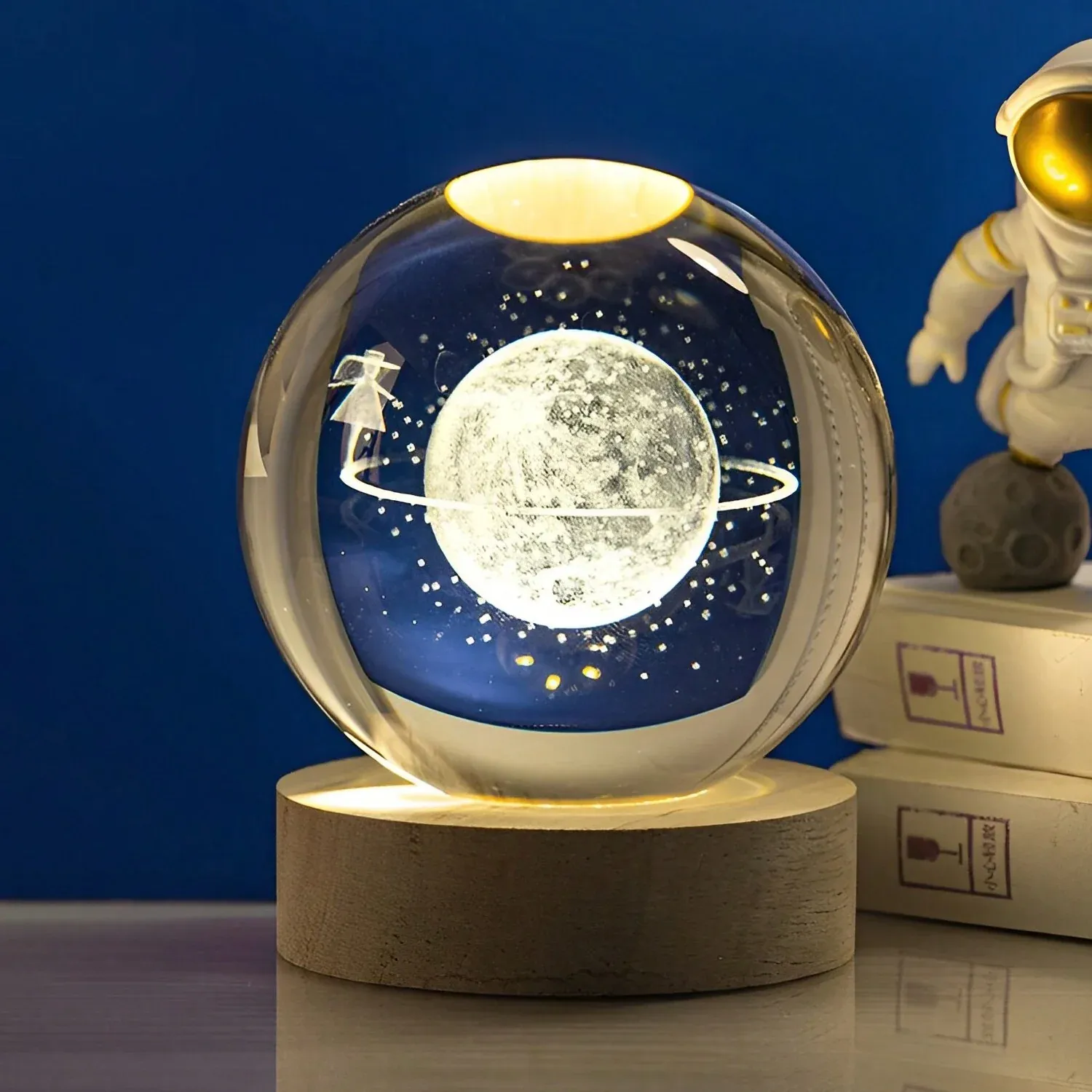 Astronaut Ball Night Light with Resin Base Decorative for Living Room Decor (1 Pc) - Detailed Feature View 4