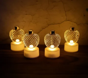 Apple LED Tealight Candles – Flameless Festive Glow (Set of 4)