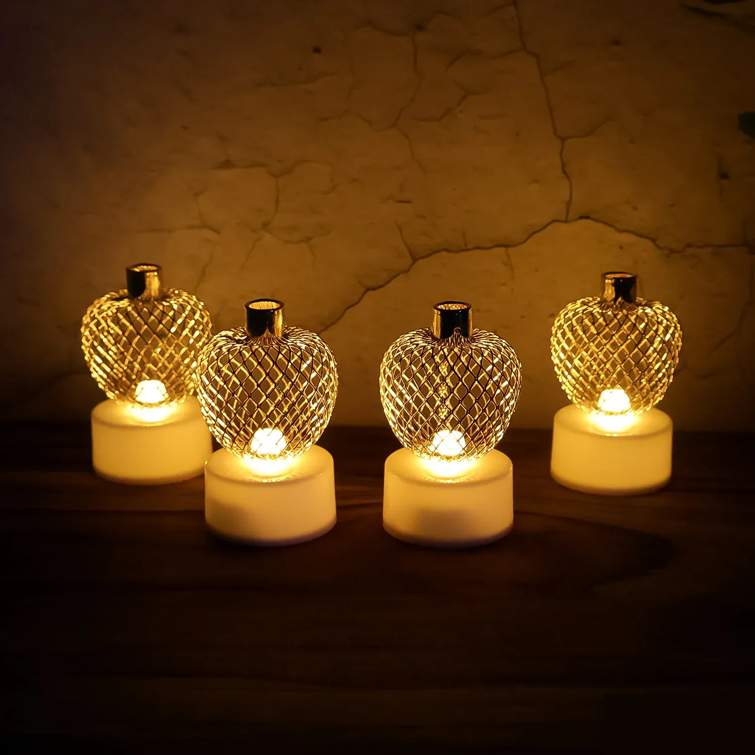 Premium Apple LED Tealight Candles – Flameless Festive Glow (Set of 4) - Buy Online at Alikart