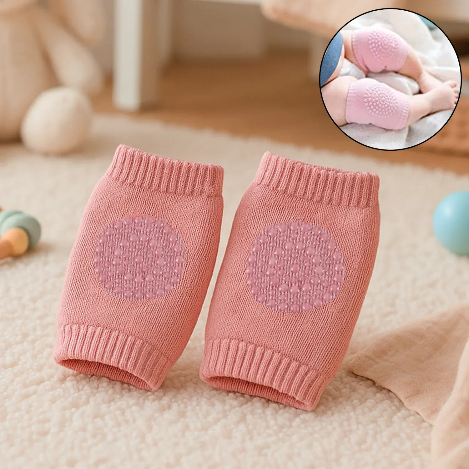 Premium Toddler Knee Protectors – Pink Wool Knit Leg Warmers - Buy Online at Alikart