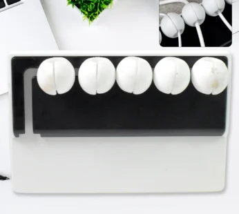 5 Slots Adhesive Desk Cable Cord Holder for Charging Cable (1 Pc / Mix Color)