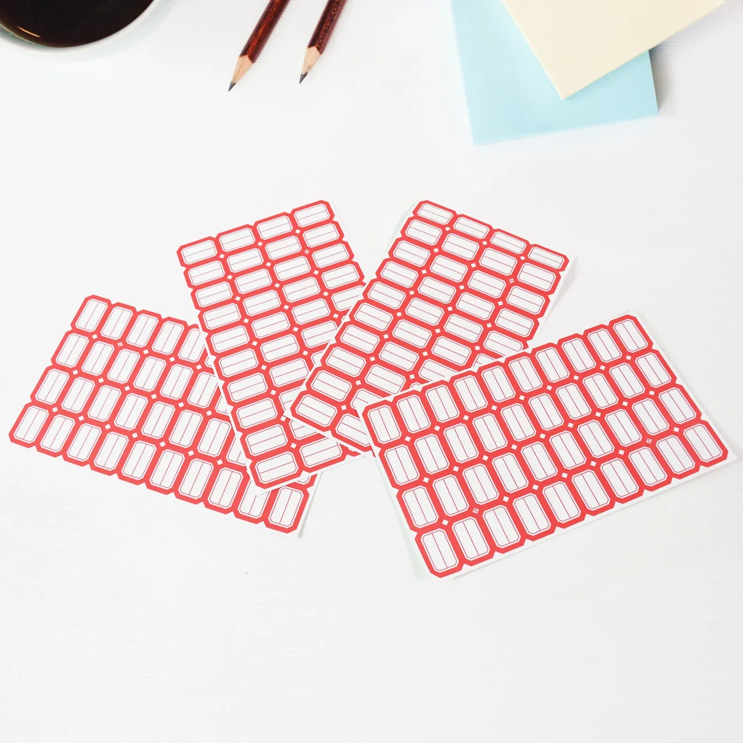 Premium Multipurpose Blank Label Sticker Sheets with Red Border - 50 Sheets - Buy Online at Alikart